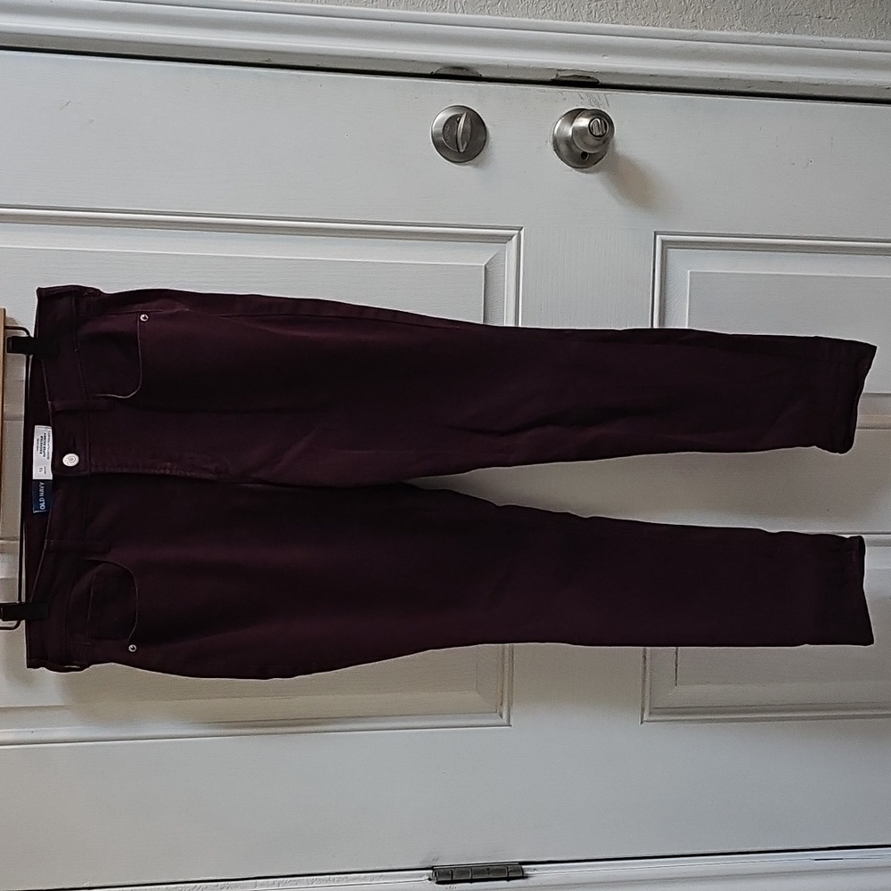 Old Navy Burgundy Skinny Jeans Sleek Fit